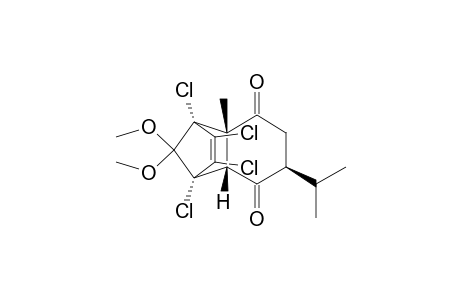 (1S*,2S*,5S*,7R*,8R*)-1,8,9,10-Tetrachloro-5-isopropyl-11,11-dimethoxy-2-methyltricyclo[6.2.1.0(2,7)]undec-9-ene-3,6-dione
