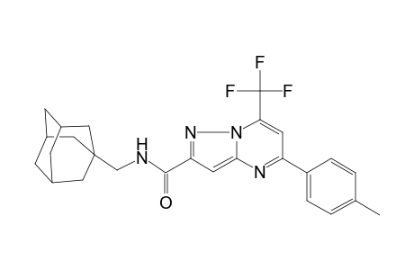 Pyrazolo[1,5-a]pyrimidine-2-carboxamide, 5-(4-methylphenyl)-N-(tricyclo[3.3.1.1(3,7)]dec-1-ylmethyl)-7-(trifluoromethyl)-