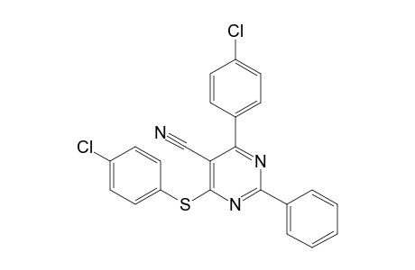 4-(p-CHLOROPHENYL)-6-[(p-CHLOROPHENYL)THIO]-2-PHENYL-5-PYRIMIDINE-CARBONITRILE
