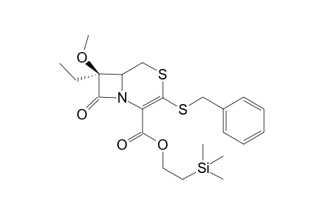 .beta.-Trimethylsilylethyl 3-benzylthio-7-methoxy-7-ethyl-1-dethia-2-thia-3-cephemcarboxylate