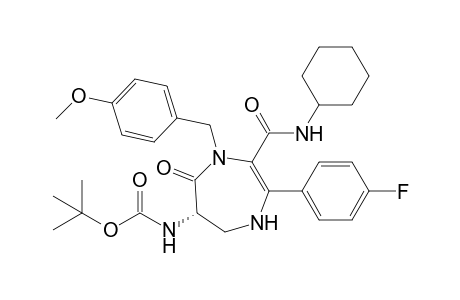 N-Cyclohexyl 4-(4-Methoxybenzyl)-2-(4-fluorophenyl)-5-oxo-(S)-6-(tert-butoxycarbonylamino)-4,5,6,7-tetrahydro-1H-1,4-diazepine-3-carboxamide