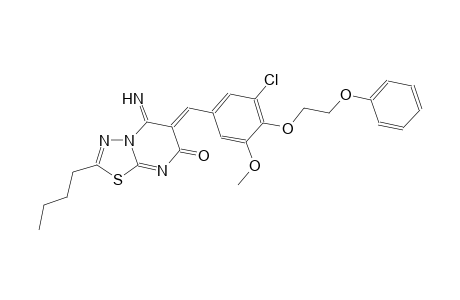 (Z)-2-butyl-6-(3-chloro-5-methoxy-4-(2-phenoxyethoxy)benzylidene)-5-imino-5H-[1,3,4]thiadiazolo[3,2-a]pyrimidin-7(6H)-one