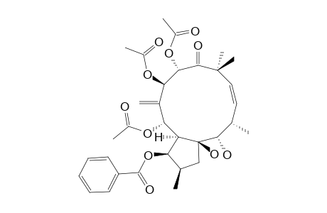 (2S*,3S*,4R*,5R*,7S*,8R*,13R*,14R*,15R*-5,7,8-TRIACETOXY-3-BENZOYLOXY-14,15-DIHYDROXY-9-OXOJATROPHA-6(17),11-DIENE