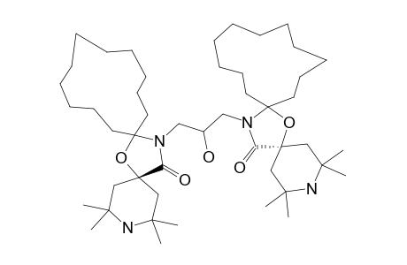 20-[2-hydroxy-3-(21-keto-2,2,4,4-tetramethyl-7-oxa-3,20-diazadispiro[5.1.11^{8}.2^{6}]henicosan-20-yl)propyl]-2,2,4,4-tetramethyl-7-oxa-3,20-diazadispiro[5.1.11^{8}.2^{6}]henicosan-21-one