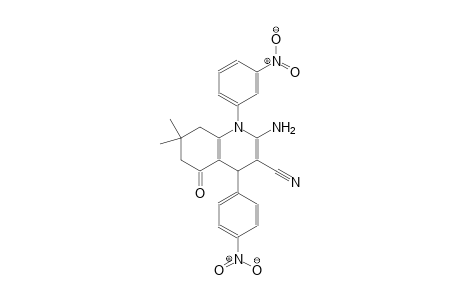 2-amino-7,7-dimethyl-1-(3-nitrophenyl)-4-(4-nitrophenyl)-5-oxo-1,4,5,6,7,8-hexahydro-3-quinolinecarbonitrile