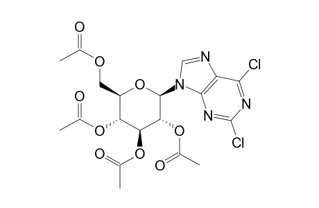 (-)-2,6-dichloro-9-(beta-D-glucopyranosyl)-9H-purine, tetraacetate