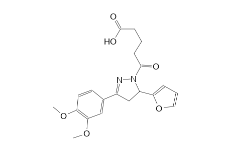 5-[3-(3,4-dimethoxyphenyl)-5-(2-furyl)-4,5-dihydro-1H-pyrazol-1-yl]-5-oxopentanoic acid