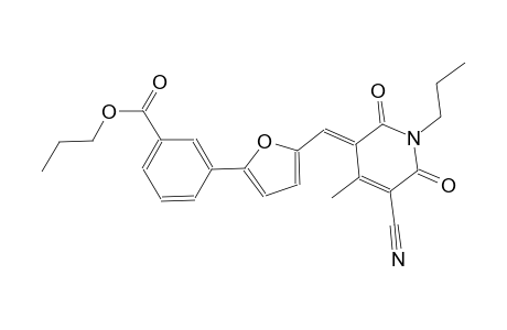 benzoic acid, 3-[5-[(E)-(5-cyano-1,6-dihydro-4-methyl-2,6-dioxo-1-propyl-3(2H)-pyridinylidene)methyl]-2-furanyl]-, propyl ester