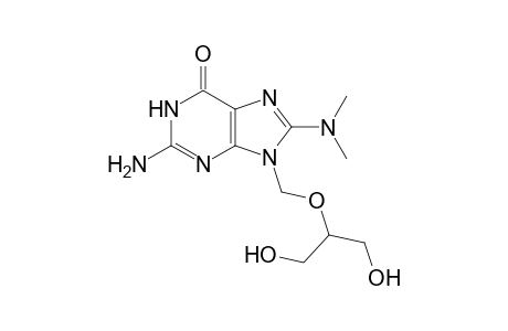 8-Dimethylamino-9-[(1,3-dihydroxy-2-propoxy)methyl]guanine