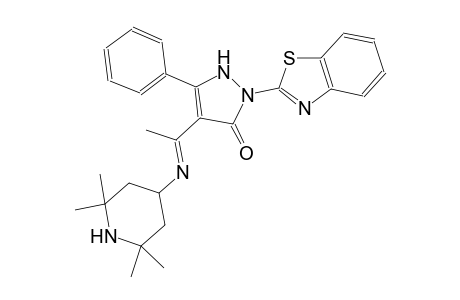 2-(1,3-Benzothiazol-2-yl)-5-phenyl-4-[N-(2,2,6,6-tetramethyl-4-piperidinyl)ethanimidoyl]-1,2-dihydro-3H-pyrazol-3-one