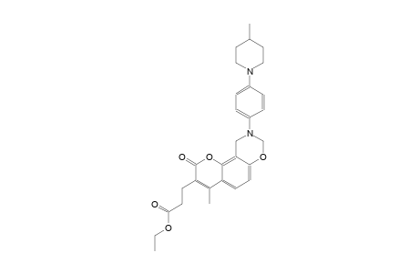 2H,8H-pyrano[2,3-f][1,3]benzoxazine-3-propanoic acid, 9,10-dihydro-4-methyl-9-[4-(4-methyl-1-piperidinyl)phenyl]-2-oxo-, ethyl ester