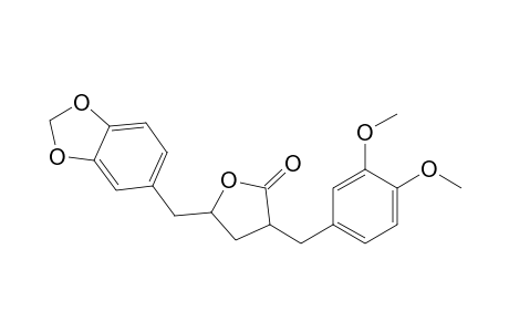 (+-) 2-(3,4-dimethoxybenzyl)-4-(3,4-methylenedioxybenzyl)butyrolactone