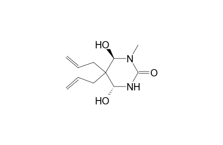 2(1H)-Pyrimidinone, tetrahydro-4,6-dihydroxy-1-methyl-5,5-di-2-propenyl-, trans-