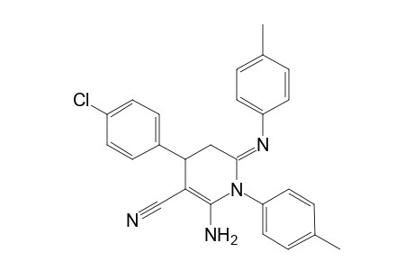 2-Amino-3-cyano-4-(4-chlorophenyl)-1-(4-methylphenylimino)-6-(4-methylphenylimino)-1,4,5,6-tetrahydropyridine