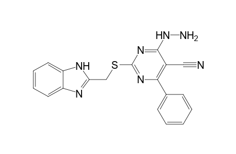 2-((1H-Benzo[d]imidazol-2-yl)methylthio)-4-hydrazinyl-6-phenylpyrimidine-5-carbonitrile
