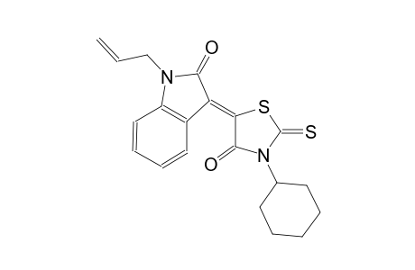 (3Z)-1-allyl-3-(3-cyclohexyl-4-oxo-2-thioxo-1,3-thiazolidin-5-ylidene)-1,3-dihydro-2H-indol-2-one