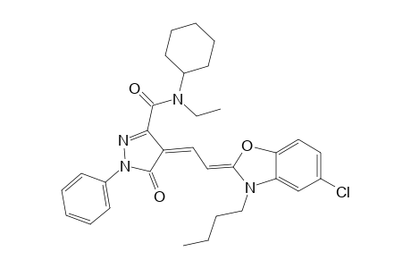 1H-pyrazole-3-carboxamide, 4-[2-(3-butyl-5-chloro-2(3H)-benzoxazolylidene)ethylidene]-N-cyclohexyl-N-ethyl-4,5-dihydro-5-oxo-1-phenyl-