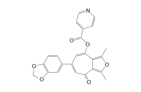 6-(1,3-benzodioxol-5-yl)-1,3-dimethyl-4-oxo-4H-cyclohepta[c]furan-8-yl isonicotinate