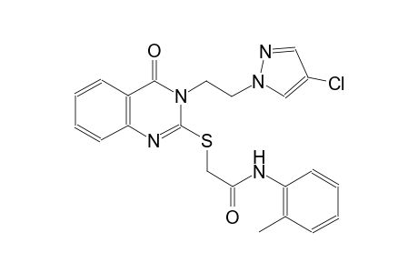 2-({3-[2-(4-chloro-1H-pyrazol-1-yl)ethyl]-4-oxo-3,4-dihydro-2-quinazolinyl}sulfanyl)-N-(2-methylphenyl)acetamide