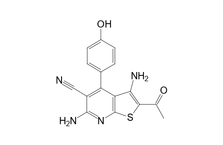 2-Acetyl-3,6-diamino-4-(4-hydroxyphenyl)thieno[2,3-b]pyridine-5-carbonitrile