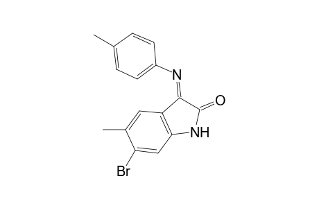 (3E)-6-Bromo-5-methyl-3-[(4-methylphenyl)imino]-1,3-dihydro-2H-indol-2-one