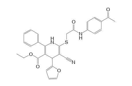 ethyl 6-{[2-(4-acetylanilino)-2-oxoethyl]sulfanyl}-5-cyano-4-(2-furyl)-2-phenyl-1,4-dihydro-3-pyridinecarboxylate