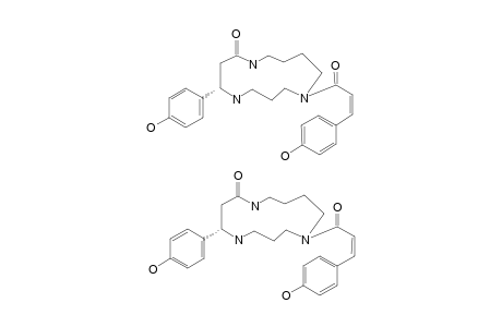 MEEFARNINE-A;(S)-4-(4-HYDROXYPHENYL)-9-[(2Z)-1-OXO-3-(4-HYDROXYPHENYL)-2-PROPEN-1-YL]-1,5,9-TRIAZACYCLOTRIDECAN-2-ONE