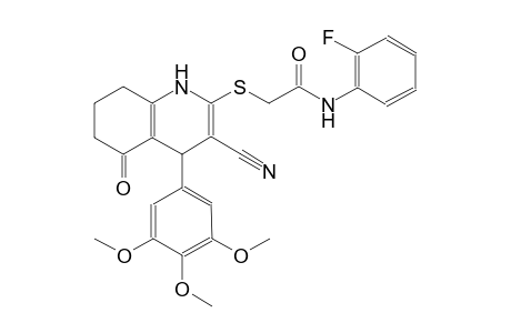2-{[3-cyano-5-oxo-4-(3,4,5-trimethoxyphenyl)-1,4,5,6,7,8-hexahydro-2-quinolinyl]sulfanyl}-N-(2-fluorophenyl)acetamide