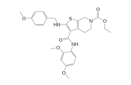 thieno[2,3-c]pyridine-6(5H)-carboxylic acid, 3-[[(2,4-dimethoxyphenyl)amino]carbonyl]-4,7-dihydro-2-[[(4-methoxyphenyl)methyl]amino]-, ethyl ester