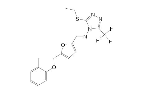3-(ethylsulfanyl)-N-((E)-{5-[(2-methylphenoxy)methyl]-2-furyl}methylidene)-5-(trifluoromethyl)-4H-1,2,4-triazol-4-amine