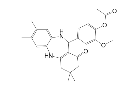 2-methoxy-4-(3,3,7,8-tetramethyl-1-oxo-2,3,4,5,10,11-hexahydro-1H-dibenzo[b,e][1,4]diazepin-11-yl)phenyl acetate