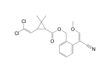 Cyclopropanecarboxylic acid, 3-(2,2-dichloroethenyl)-2,2-dimethyl-,[2-(1-cyano-2-methoxyethenyl)phenyl]methyl ester