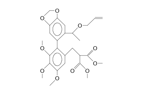 2-(2-[1-Allyloxy-ethyl]-4,5-methylenedioxy-phenyl)-2,3,4,5-tetramethoxy-1-dicarbomethoxymethyl-benzene-diastereomer 2