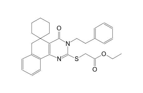 ethyl 2-((4-oxo-3-phenethyl-4,6-dihydro-3H-spiro[benzo[h]quinazoline-5,1'-cyclohexan]-2-yl)thio)acetate