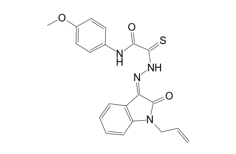 2-[2-(1-allyl-2-oxo-1,2-dihydro-3H-indol-3-ylidene)hydrazino]-N-(4-methoxyphenyl)-2-thioxoacetamide