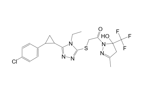 1-[({5-[2-(4-chlorophenyl)cyclopropyl]-4-ethyl-4H-1,2,4-triazol-3-yl}sulfanyl)acetyl]-3-methyl-5-(trifluoromethyl)-4,5-dihydro-1H-pyrazol-5-ol