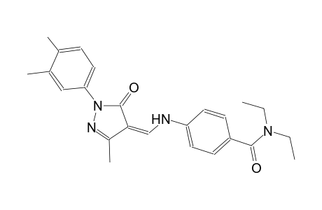 4-({(Z)-[1-(3,4-dimethylphenyl)-3-methyl-5-oxo-1,5-dihydro-4H-pyrazol-4-ylidene]methyl}amino)-N,N-diethylbenzamide