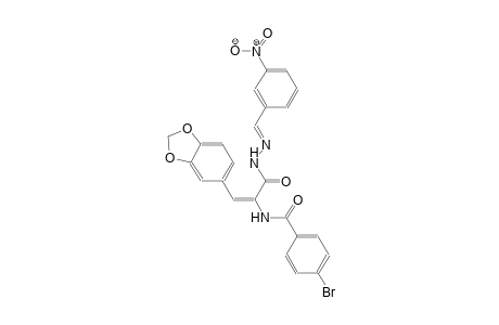 N-((E)-2-(1,3-benzodioxol-5-yl)-1-{[(2E)-2-(3-nitrobenzylidene)hydrazino]carbonyl}ethenyl)-4-bromobenzamide