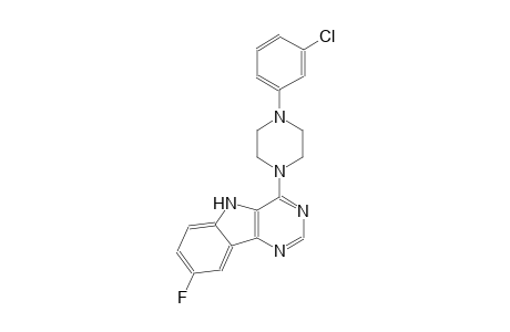 4-[4-(3-chlorophenyl)-1-piperazinyl]-8-fluoro-5H-pyrimido[5,4-b]indole