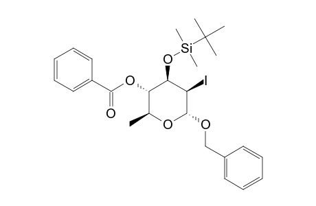 BENZYL-4-O-BENZOYL-3-O-TERT.-BUTYLDIMETHYLSILYL-2,6-DIDEOXY-2-IODO-ALPHA-D-MANNO-HEXOPYRANOSIDE