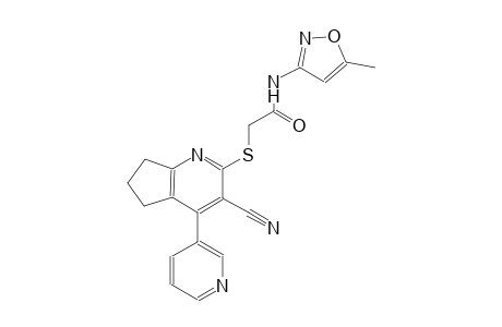 2-{[3-cyano-4-(3-pyridinyl)-6,7-dihydro-5H-cyclopenta[b]pyridin-2-yl]sulfanyl}-N-(5-methyl-3-isoxazolyl)acetamide