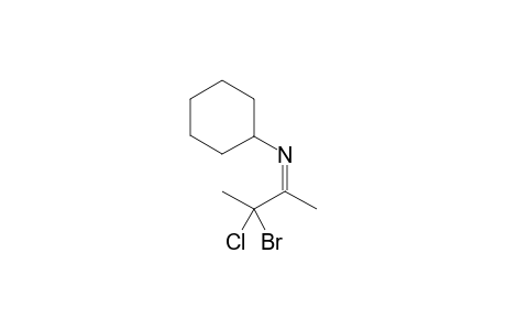 3-Bromo-3-chloro-2-butylidene-N-cyclohexylamine