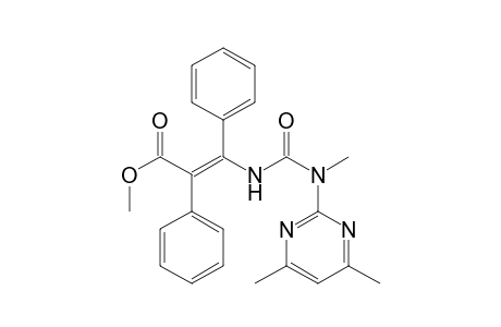 Benzeneacetic acid, .alpha.-[[[[(4,6-dimethyl-2-pyrimidinyl)methylamino]carbonyl]amino]phenylmethylene]-, methyl ester, (E)-