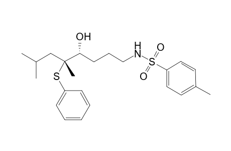 syn-(4RS,5RS)-N-[4-Hydroxy-5,7-dimethyl-5-(phenylthio)octyl]tosylamide