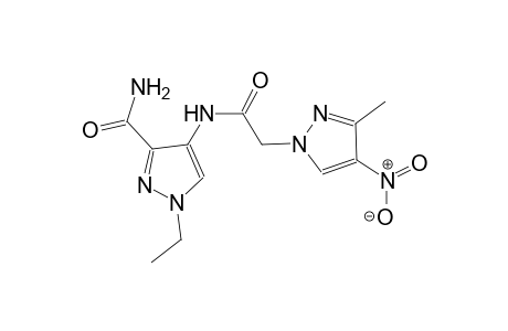 1-ethyl-4-{[(3-methyl-4-nitro-1H-pyrazol-1-yl)acetyl]amino}-1H-pyrazole-3-carboxamide