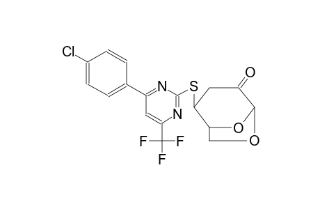 (1R,2S,5R)-2-((4-(4-chlorophenyl)-6-(trifluoromethyl)pyrimidin-2-yl)thio)-6,8-dioxabicyclo[3.2.1]octan-4-one