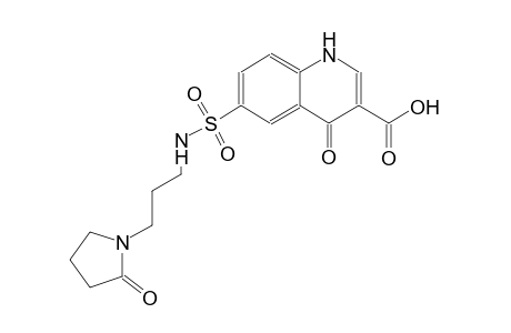 4-oxo-6-({[3-(2-oxo-1-pyrrolidinyl)propyl]amino}sulfonyl)-1,4-dihydro-3-quinolinecarboxylic acid