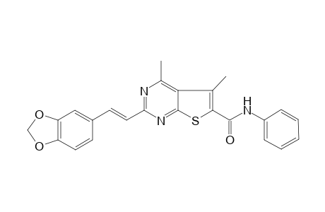 N-Phenyl-[(2-(benzo[d]-(1,3)-dioxol-5'-yl)vinyl]-4,5-dimethylthieno[2,3-d]pyrimidine-6-carboxamide