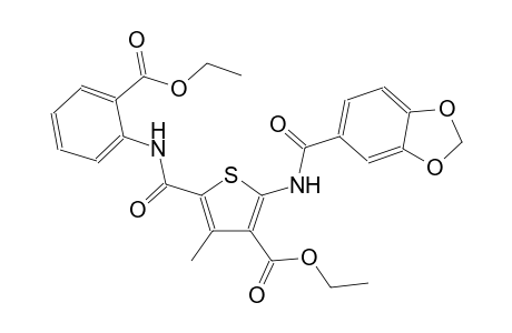 3-thiophenecarboxylic acid, 2-[(1,3-benzodioxol-5-ylcarbonyl)amino]-5-[[[2-(ethoxycarbonyl)phenyl]amino]carbonyl]-4-methyl-, ethyl ester