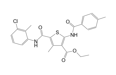 3-thiophenecarboxylic acid, 5-[[(3-chloro-2-methylphenyl)amino]carbonyl]-4-methyl-2-[(4-methylbenzoyl)amino]-, ethyl ester